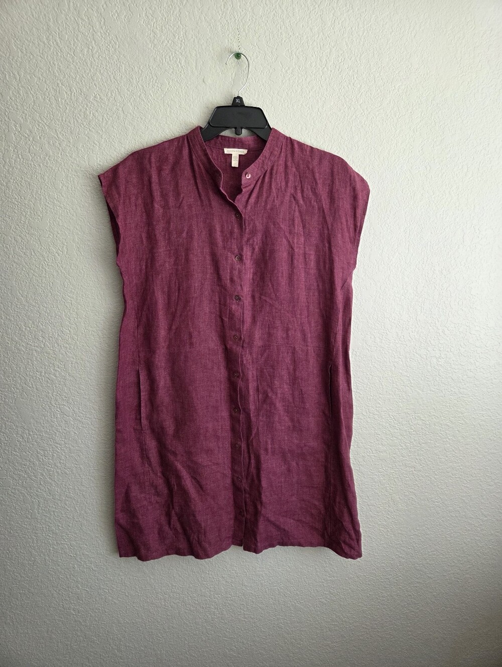 Eileen Fisher  Dress 100%organic Linen with Pockets